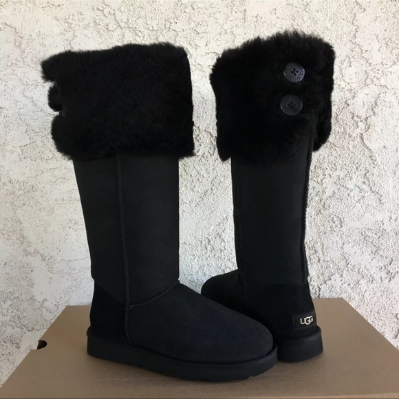 Black UGG over the knee Bailey button - Picture 2 of 7